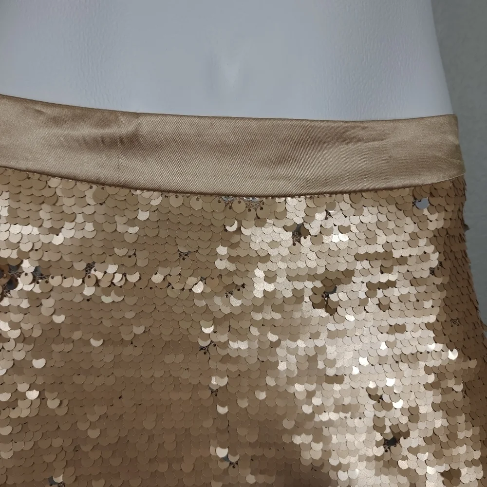 Candela Gold Sequin A- line Skirt Size M